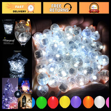 200pcs White LED Balloon Lights - Mini Round Lamps for Lanterns, Party Decor