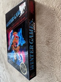 1987 NES Acclaim Winter Games Box CIRCLE SOQ + MANUAL NO SLEEVE NO GAME