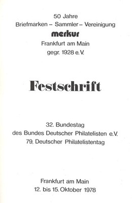 Festschrift: 50 Jahre BSV merkur Frankfurt a.B., gegr. 1928 (1978)