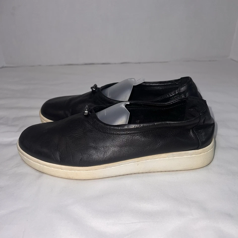 Кроссовки Eileen Fisher Sydney размер 6 черные кожаные без застежек на плоской подошве повседневный комфорт - Изображение 4 из 4