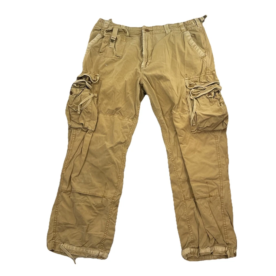 Polo Jeans Ralph Lauren Men Cargo Pants Size 40 x 32" Inseam Pockets FLAWS D32 - Image 2 of 4