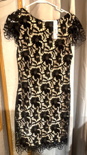 alice and olivia NWT $440 size 6 black clover velvet lace dress pretty