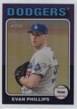 2024 Heritage High Number Hot Box Chrome Purple Refractor Evan Phillips 1io1