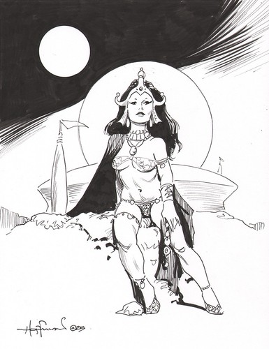 MARS PRINCESS SOLILIQUY! Original Art Ink Drawing by MIKE HOFFMAN
