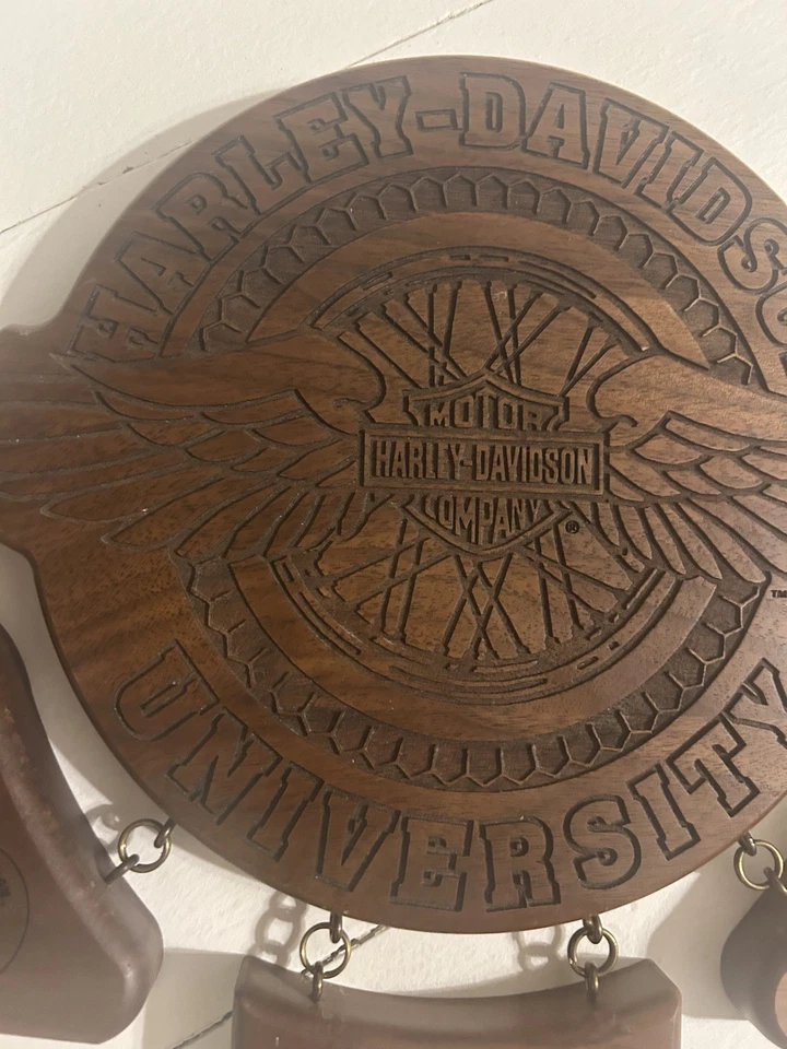 Placa de barra de madeira vintage colecionável Harley-Davidson motocicleta pendurada na parede - Imagem 3 de 4