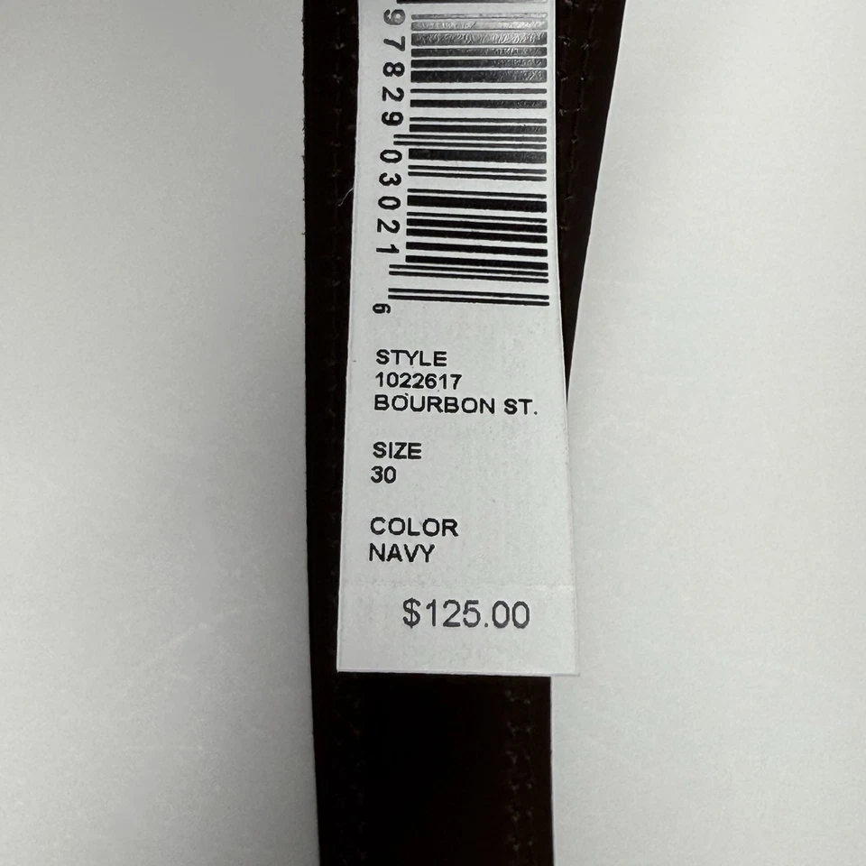 Allen Edmonds Men’s Bourbon St Belt Navy Blue Suede Italian Leather Made USA NWT - Image 3 of 4