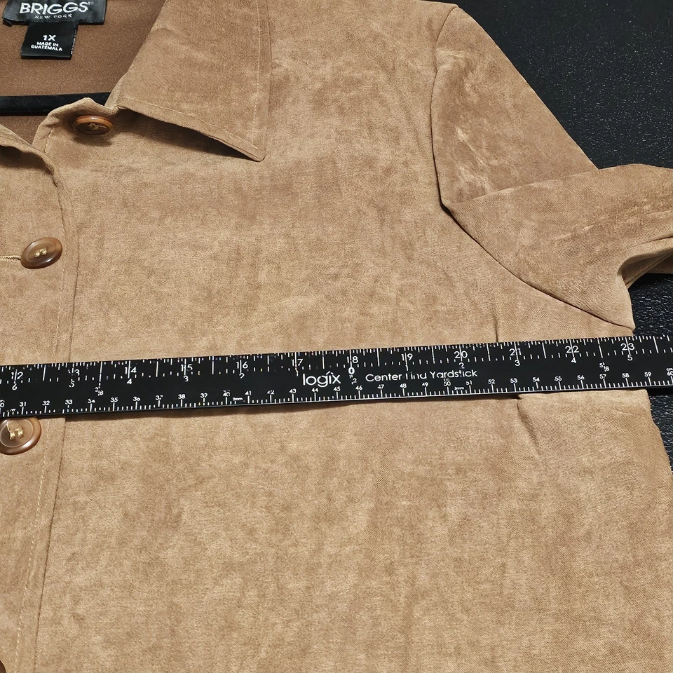 Briggs New York Chacket Mujer Talla 1X Camel Imitación Gamuza Camisa Chaqueta Chamarra Nueva con Etiquetas Foto 2 de 4