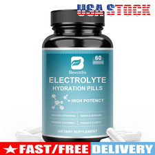60pcs Electrolyte Capsules Hydration Pills w/Chloride, Sodium, Potassium,