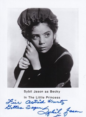 Sybil Jason Originalautogramm auf Foto