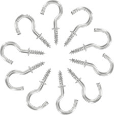 120PCS 5/8 Inch Screw Hooks Nickel Plated Wall Ceiling Cup Hooks Silver Color