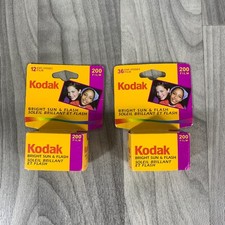 2 Rolls Kodak Bright Sun Flash 200 Film 35 mm 12 Exposures EXP 2004 Unopened
