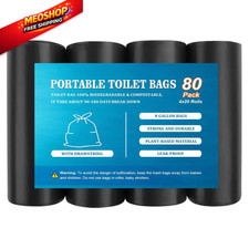80 PCS Portable Toilet Bags 80 Count Pack of 1 , 80 with Drawstring