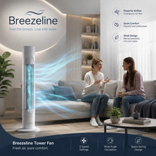 32" TOWER FAN INCH AIR COOLING FREE STANDING TOWER FAN 3 SPEED OSCILLATING QUIET