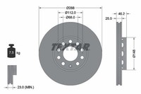 2X Textar Bremsscheibe 92057605 FüR Audi Seat Skoda VW