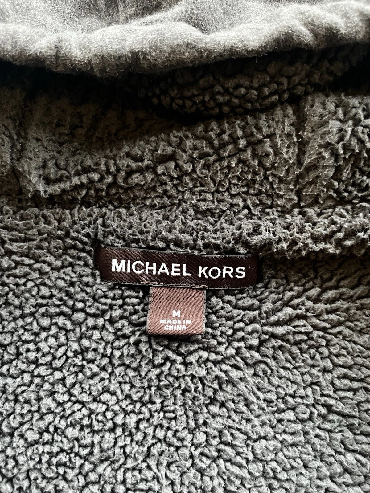 Zip uomo Michael Kors grigio con fodera in pile 20x25 25