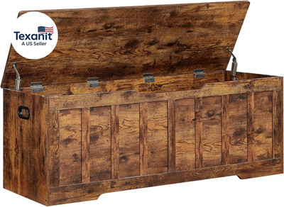51.2''Storage Chest Extra Large,Storage Bench with 2 Safety Hinges,Shoe Bench,51.