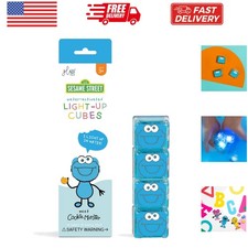 x Sesame Street Water-Activated Light-Up Cubes for Sensory Play Cookie Monste...