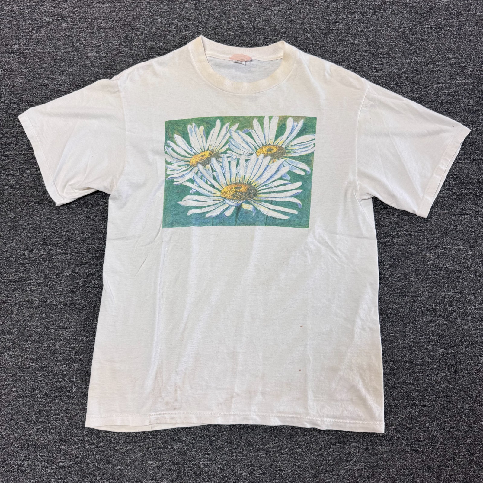 Vintage 90s Packing Classics Floral Flower DAISY Rare T-Shirt Sz L Single Stitch