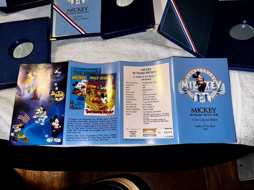 1987 DISNEY Mickey Mouse COIN 4 EMPTY BOXES & OUTER BOXES HAD .999 1 oz Silver😁 - 第 5/7 張圖片