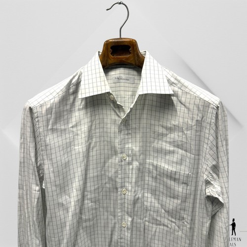 Ermenegildo Zegna Recent Shirt Mens 41 / 16 L White Button Up Checks Jacquard - Picture 9 of 13