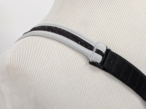 Wacoal Sports Bra Womens 32A/B Gray Black Mesh Cross Adjustable Strap Nylon New - Picture 6 of 11