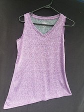 LOGO LOTUS QVC TANK Top Yoga Exercise Shirt Made In USA Lori Goldstein MEDIUM