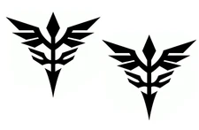 Neo Zeon Gundam Two 5" Black Vinyl Decals Car, Truck, Boat, Laptop, Windows