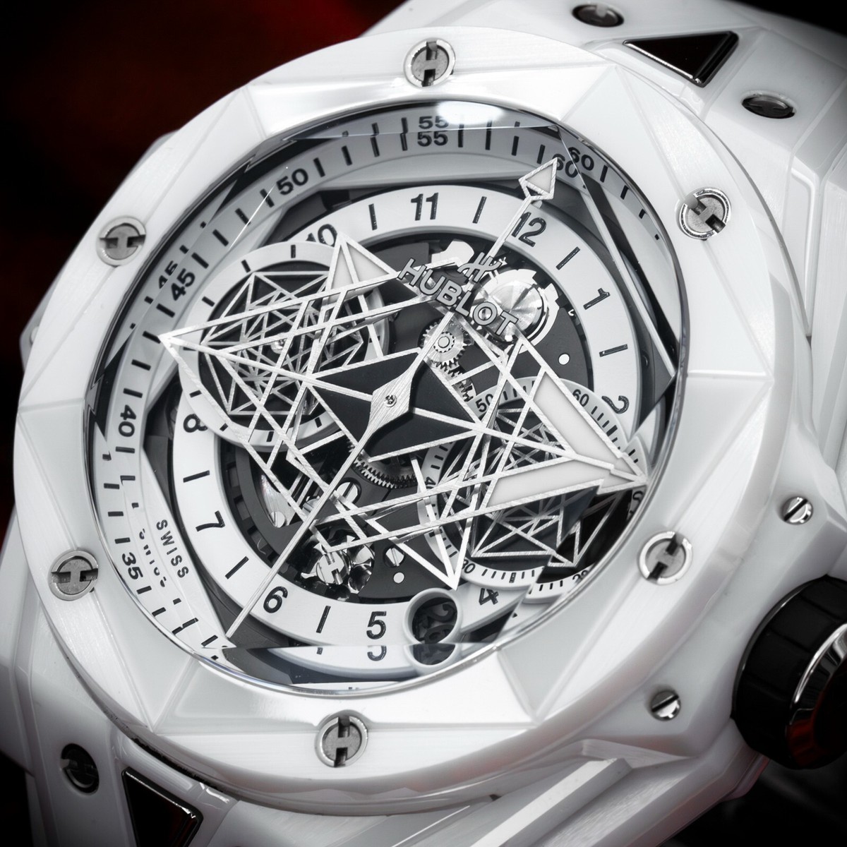 Hublot Big Bang Sang Bleu II Unico White Ceramic 45mm B&P