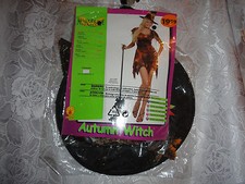 WOMAN'S AUTUMN WITCH HALLOWEEN COSTUME-UP TO SIZE 12-NEW WITH TAGS
