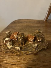 LANG & WISE COLLECTIBLES CAT FIGURINE ZWIEG FAMILY FARM 1999 Curious Cats W/Box