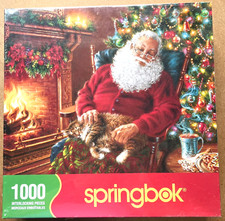 Springbok 1000 piece puzzle SANTA'S CAT NAP - Brand New Sealed CHRISTMAS