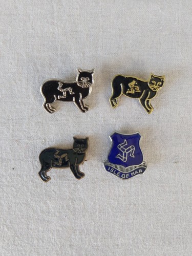 Vintage ISLE OF MAN ""Manx Cat"" EMAILLEABZEICHEN, PINABZEICHEN X 3 KATZEN IOM