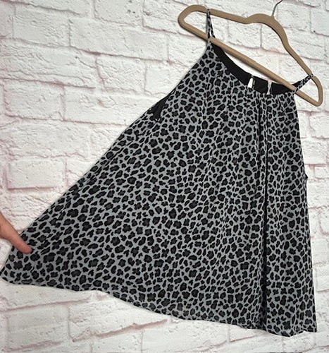 XL/1X/2X New Black Gray Leopard Animal Print Lined Tank Top Cami Blouse - Picture 7 of 14