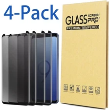 4 Pack For Samsung Galaxy S9/S9 Plus/S9+ Tempered Glass Screen Protector Privacy
