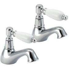 Deva GE01 Georgian Lever Basin Taps Chrome Finish WRAS Approved