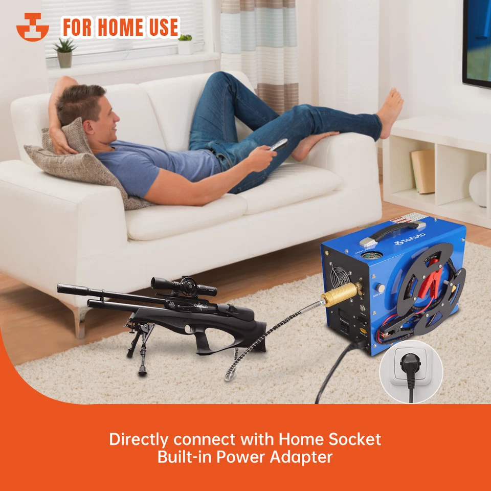 Насос высокого давления 30 МПа пневматическое оружие винтовка воздушный компрессор PCP 4500 фунтов на квадратный дюйм автоматическая остановка 110 В - Изображение 3 из 4