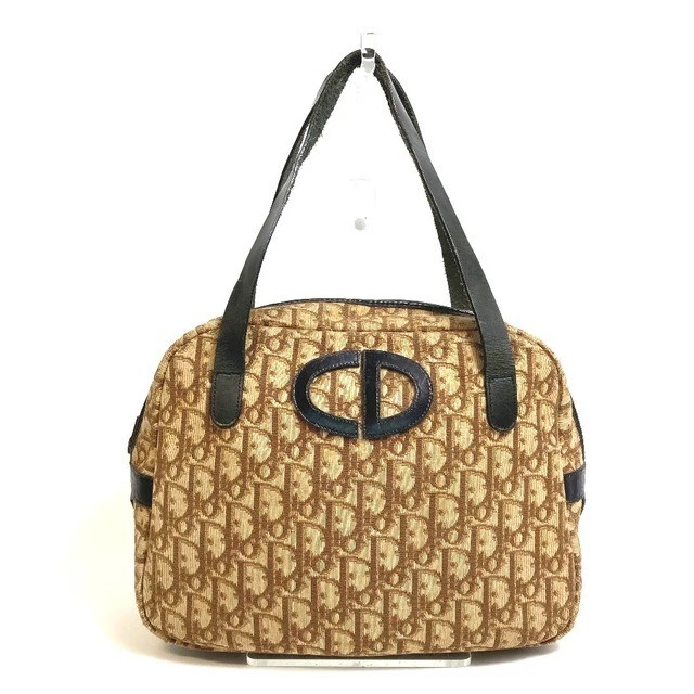 Sac femme Dior CD Trotter vintage bowling épaule toile cuir marron 202406R