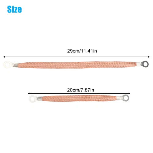 Universal Flat Braided Copper Ground Strap Professional Vehicle Grounding Cable - Picture 14 of 17