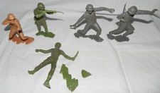 Lot of Five 6" Plastic Army Men - 3 are Marx