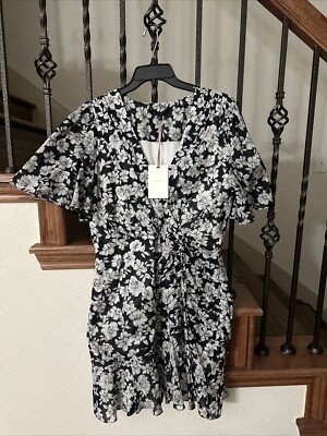 NWT $159Alex Marie 8P Suzy Floral Wrap Surplice V-Neck Short Sleeve Mini  Dress | eBay