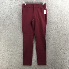 Old Navy Pixie Dress Pants Womens 8 Solid Burgundy High Rise Zip Fly Casual
