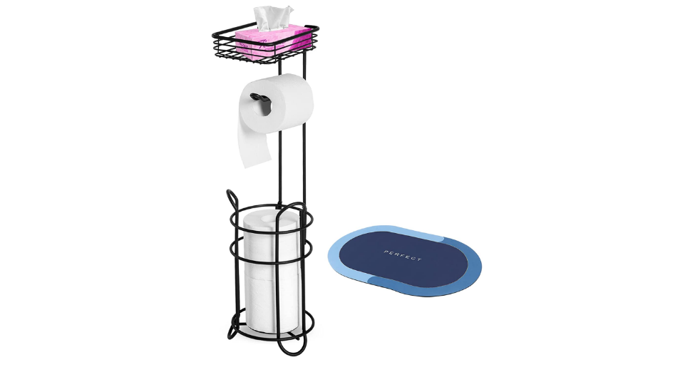 Toilet Paper Storage Holder Stand Bathroom Raised Base Tissue Paper