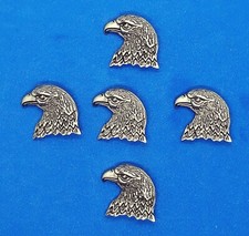 Eagle Eagles Head Conchos / Concho Pewter 7/8" X 3/4" Five Conchos  Rivets
