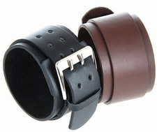 Men Wide Leather Belt Strap Buckle Adjustable Cuff Bangle Wristband Bracelet USA