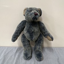 Knickerbocker Jointed Blue Beige Bear 12" Brown Eyes EUC Clean Vtg Classic FS