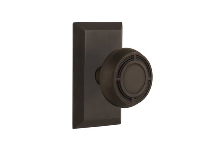 Nostalgic Warehouse Studio Plate with Mission Knob, Passage - 2.75'', Oil-Rubb...