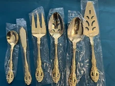 Olde Chelsea Silversmiths Korea Gold Electroplate 6 Specialty Serving Pieces NEW