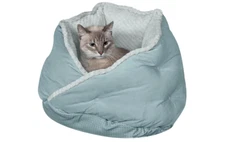 Furhaven 18" Round Pet Bed for Indoor Cats and Small Dogs, 100% Washable, For