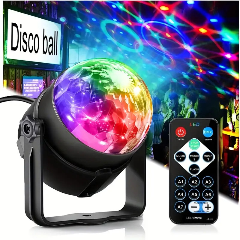Luces de fiesta discoteca estroboscópica LED DJ bola sonido activado bombilla lámpara de baile decoración