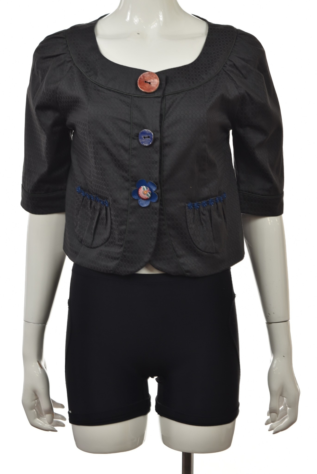 Vero Moda Basic Jacket Size 36 Gray Textured 3/4 … - image 1